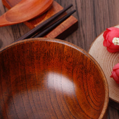 Wooden round wooden bowl - Mubimart -  