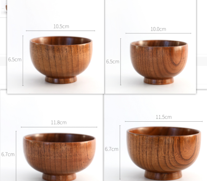 Wooden round wooden bowl - Mubimart -  