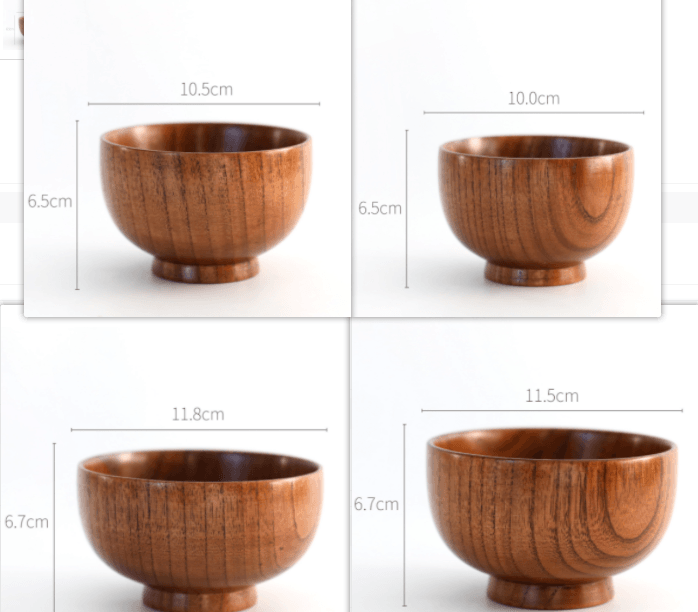 Wooden round wooden bowl - Mubimart