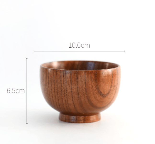 Wooden round wooden bowl - Mubimart