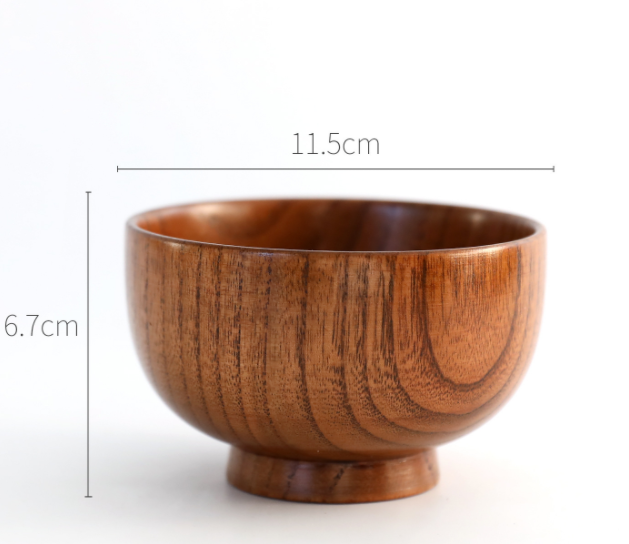 Wooden round wooden bowl - Mubimart -  