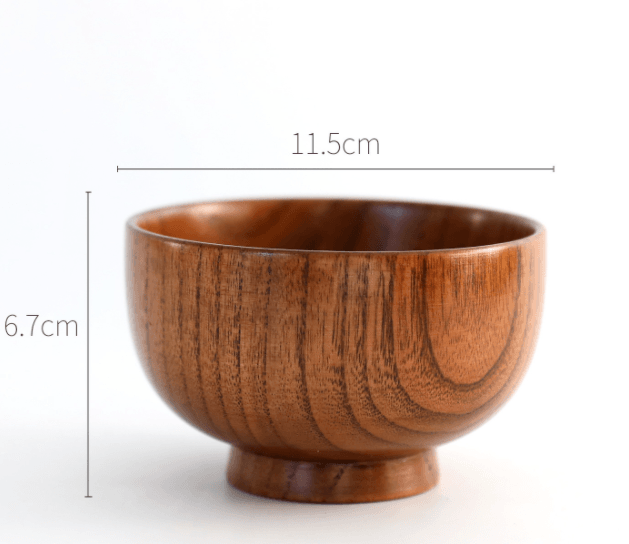 Wooden round wooden bowl - Mubimart