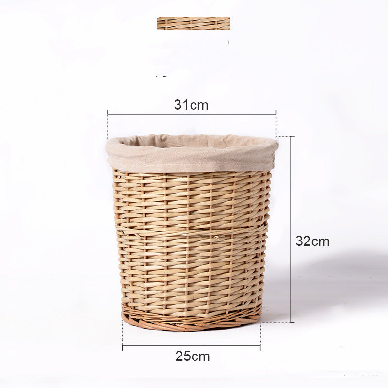 Woven Round Laundry Hamper Storage With Lid - Mubimart -  