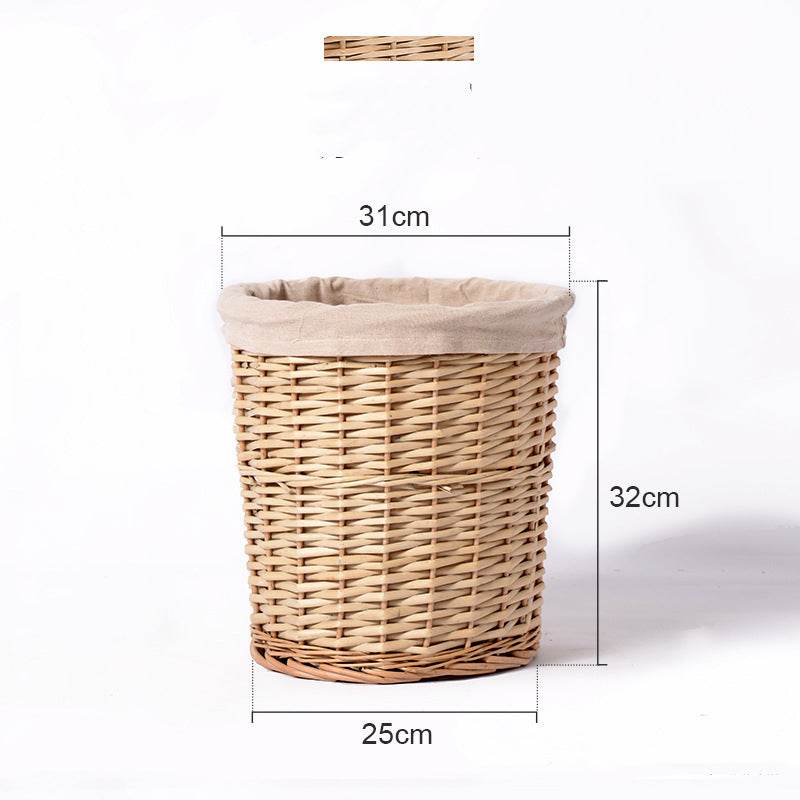 Woven Round Laundry Hamper Storage With Lid - Mubimart