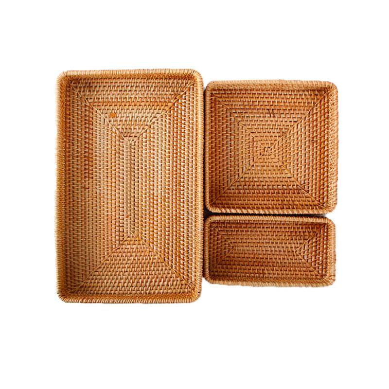 Woven Storage Basket Woven Storage Basket Handmade Rattan - Mubimart