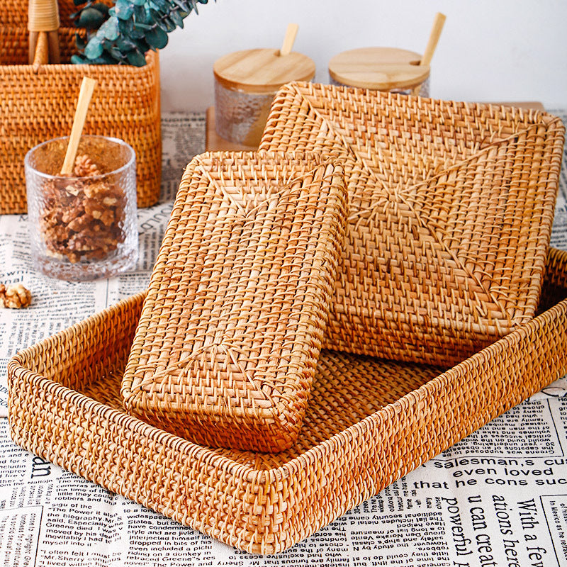 Woven Storage Basket Woven Storage Basket Handmade Rattan - Mubimart -  