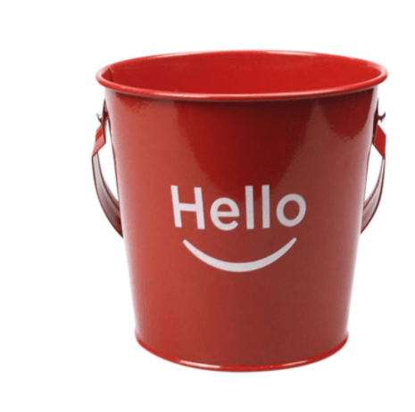 Wrought Iron Black And White Smile Ice Bucket Mini Bucket Fries Snack Fries Bucket - Mubimart