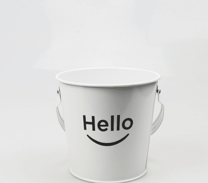 Wrought Iron Black And White Smile Ice Bucket Mini Bucket Fries Snack Fries Bucket - Mubimart