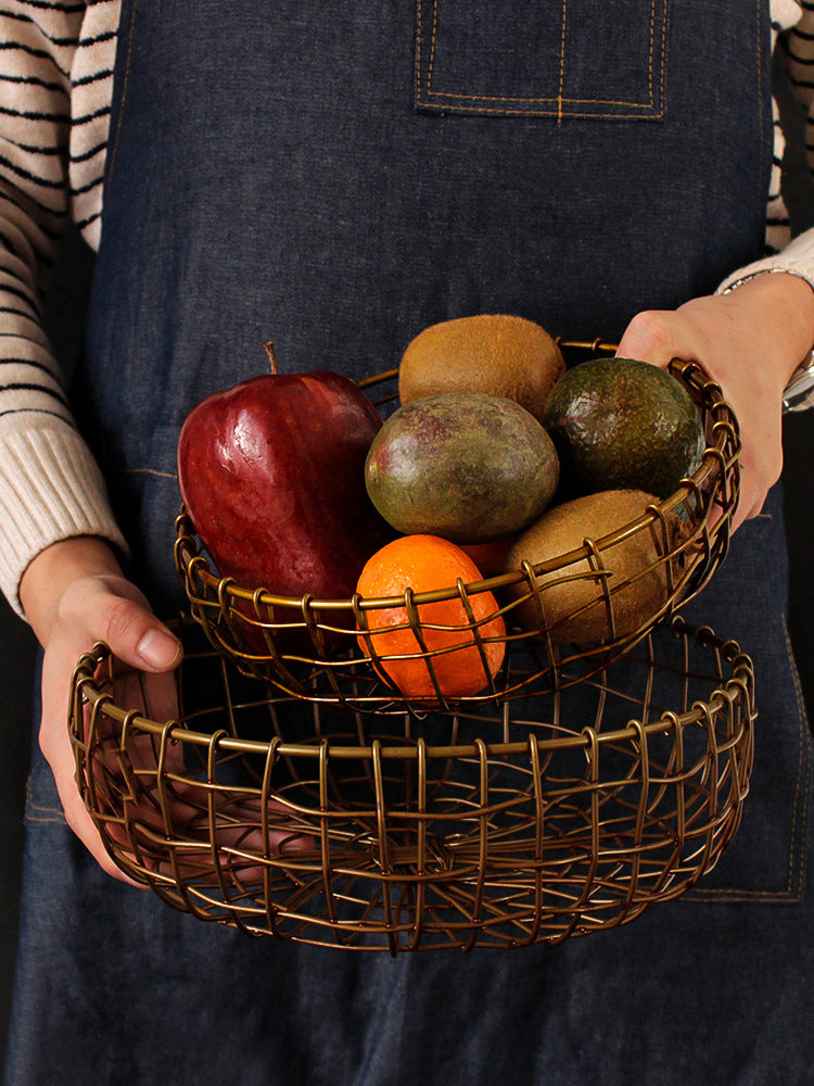 Wrought Iron Fruit Tray Basket - Mubimart - Metal basket 