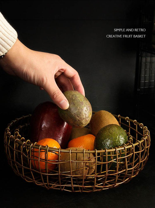 Wrought Iron Fruit Tray Basket - Mubimart