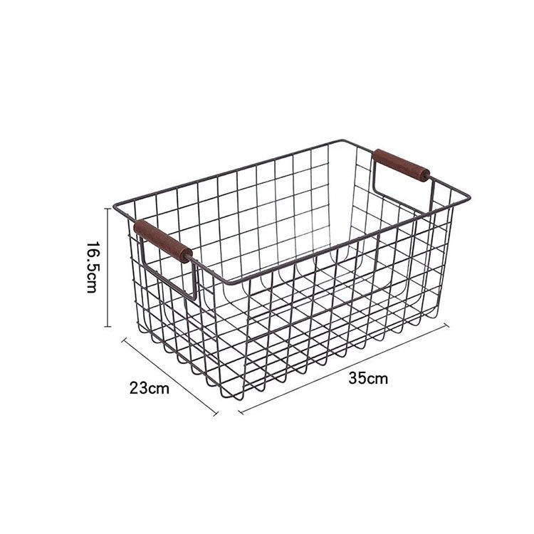 Wrought Iron Storage Basket Kitchen Furniture Sundries Storage Basket - Mubimart -  