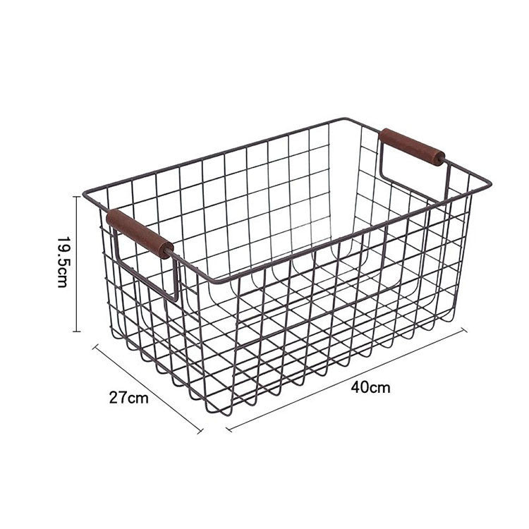 Wrought Iron Storage Basket Kitchen Furniture Sundries Storage Basket - Mubimart -  