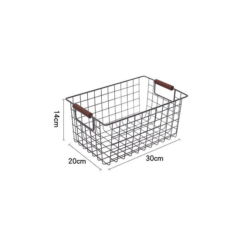 Wrought Iron Storage Basket Kitchen Furniture Sundries Storage Basket - Mubimart -  