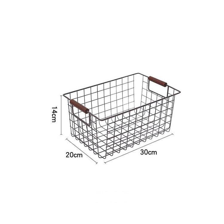 Wrought Iron Storage Basket Kitchen Furniture Sundries Storage Basket - Mubimart