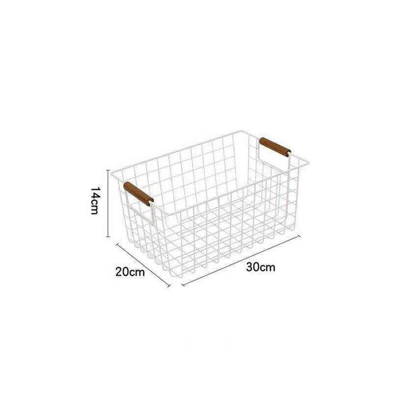Wrought Iron Storage Basket Kitchen Furniture Sundries Storage Basket - Mubimart