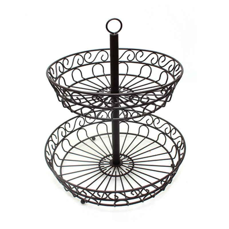 Wrought iron double fruit basket - Mubimart -  