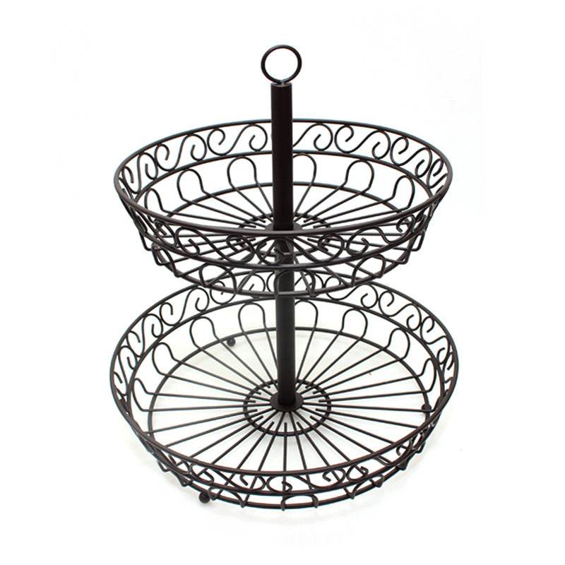 Wrought iron double fruit basket - Mubimart