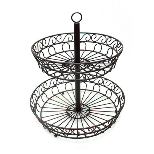 Wrought iron double fruit basket - Mubimart