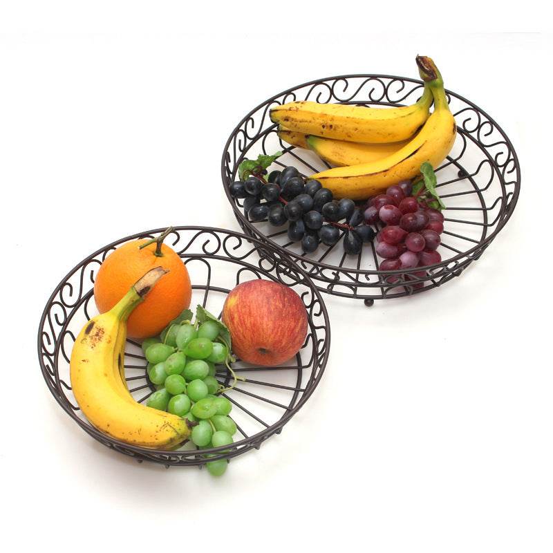 Wrought iron double fruit basket - Mubimart
