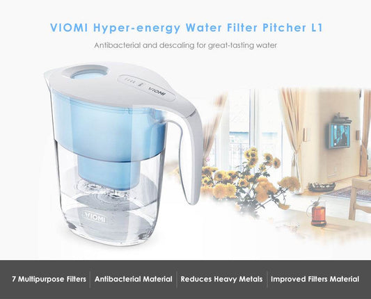 Xiaomi VIOMI Mi Home 3.5L Water Filter Pitcher Filtration Dispenser Cup 7 Multipurpose Filters Xiaomi Water Purifier - Mubimart