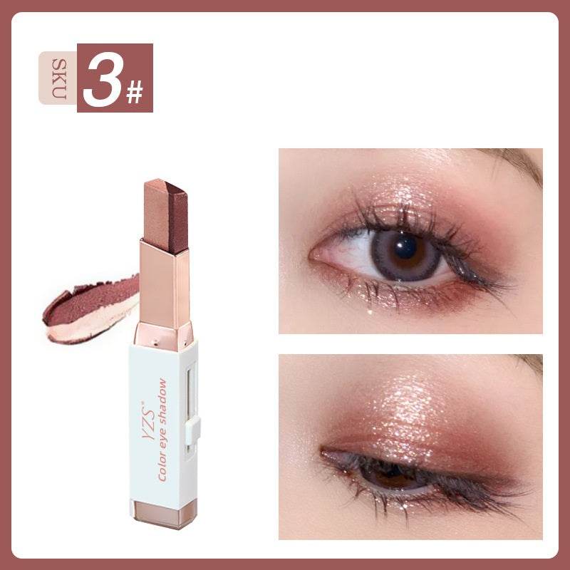 YZS Velvet Gradient Two-color Eyeshadow Stick, Contrast Pearlescent Eyeshadow, Eye Modification Eyeshadow Pen - Mubimart