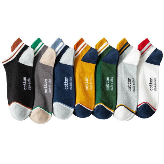 Socks Male Socks Sweat-absorbent Breathable Short Pure Cotton Socks Spring And Summer Thin Low-top Sports Mesh Men's Boat Socks - Mubimart