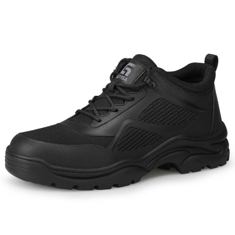Men's Anti-smashing Steel Toe Rubber Sole Comfortable Wear-resistant Safety Shoes - Mubimart