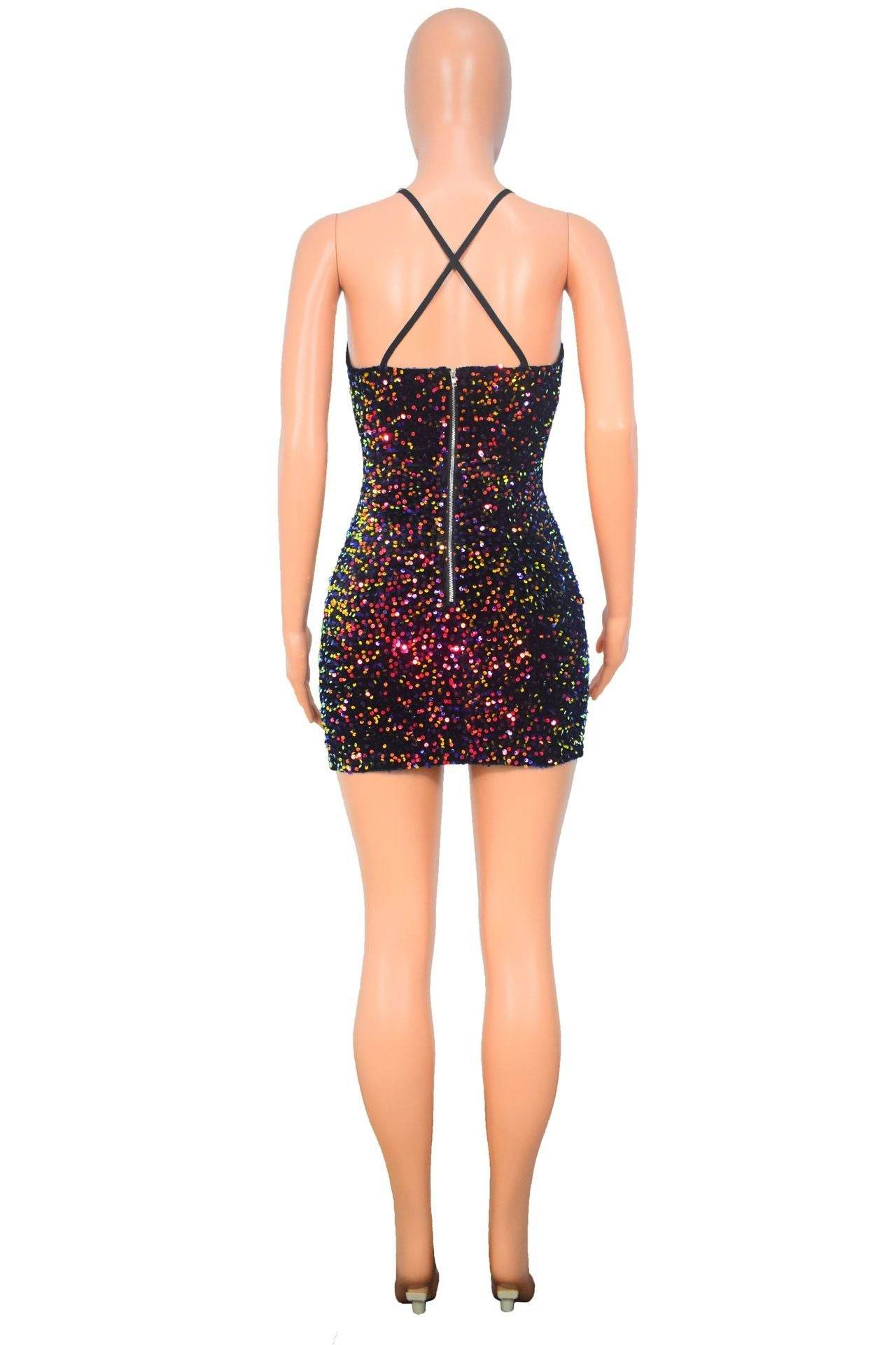 Women's Open-back Hollowed-out Sleeveless Prom Dress - Mubimart