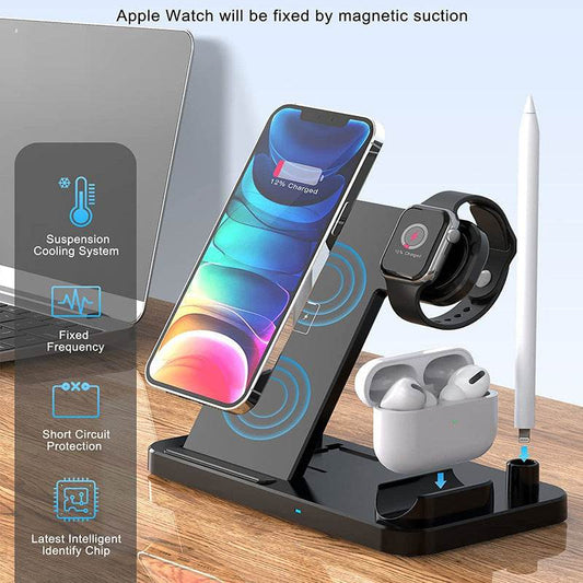 Four-in-one Mobile Phone Wireless Charger 4in1 Three-in-one Wireless Charger - Mubimart