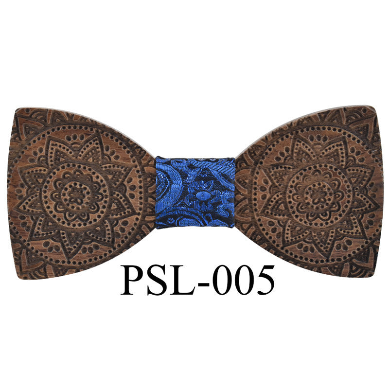 Fashion Suit Wedding Printed Bow Tie Wooden Bow Tie