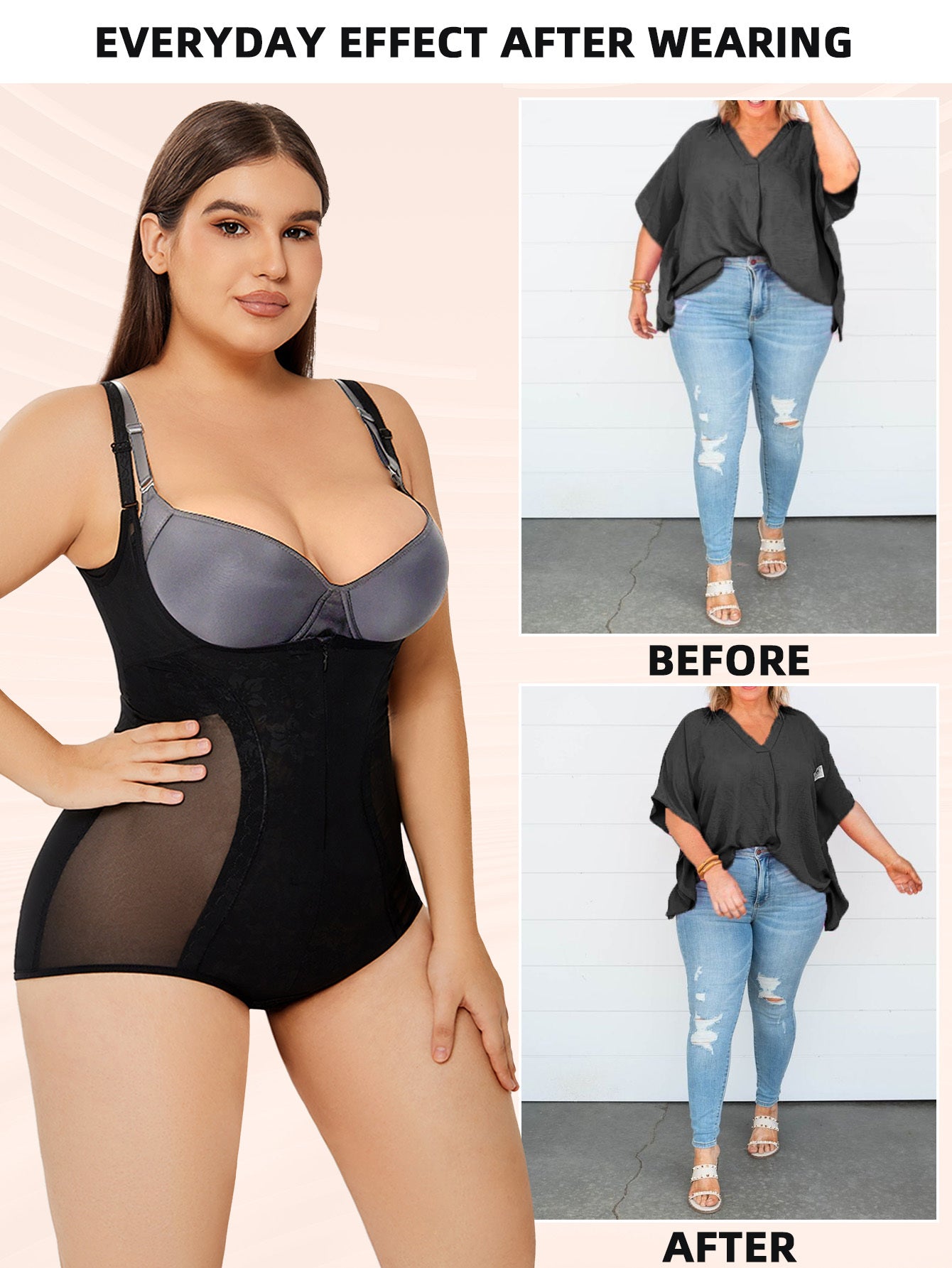 Shapewear Bodysuit Tummy Control Slim Body Shaper - Mubimart -  