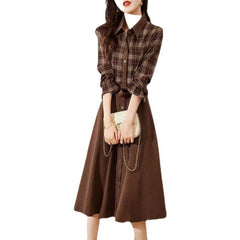 Plaid shirt dress - Mubimart -  