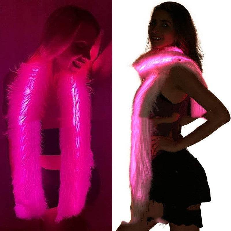 Fur Scarf LED Luminous Men And Women - Mubimart