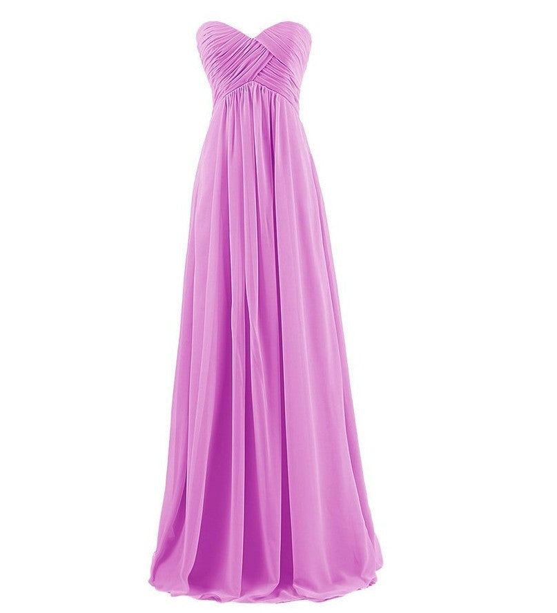 Tube Top Chiffon Long Prom Dinner Dress - Mubimart -  