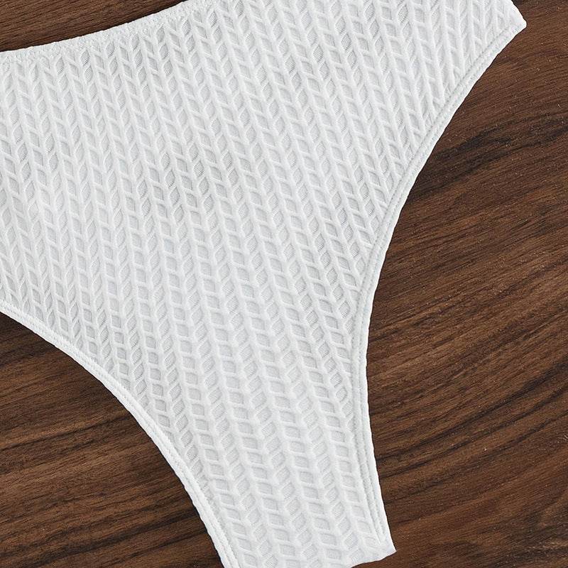 Summer Women's Solid Color Backless Beach Bikini Swimsuit - Mubimart