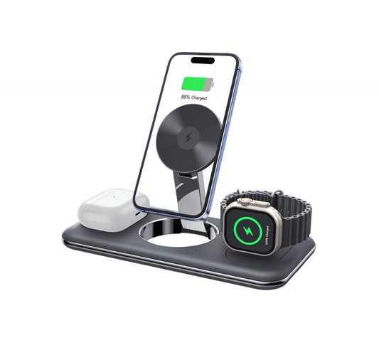 Folding Magnetic Wireless Charger Charger Desktop Bracket - Mubimart
