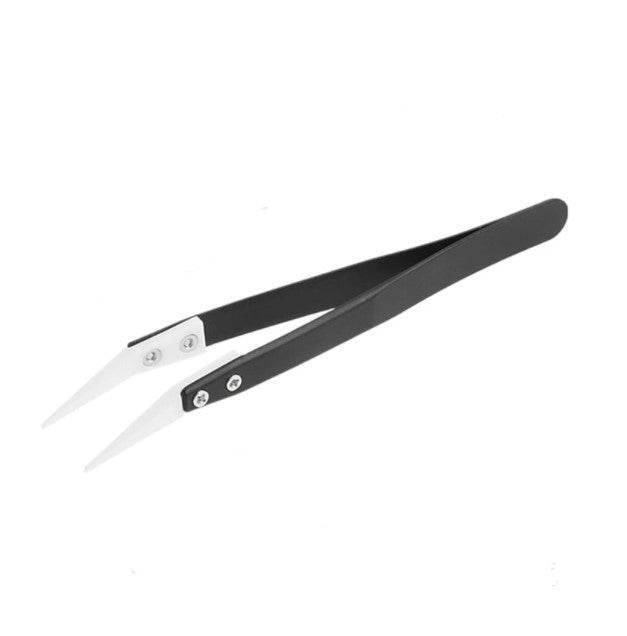 Anti-Static Ceramic Tweezers Black Handle Clamping Tweezers - Mubimart