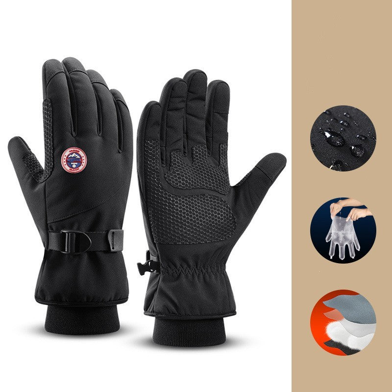 Warme Winter Ski Handschuhe Für Männer Outdoor Radfahren Mit Fleece Verdickt