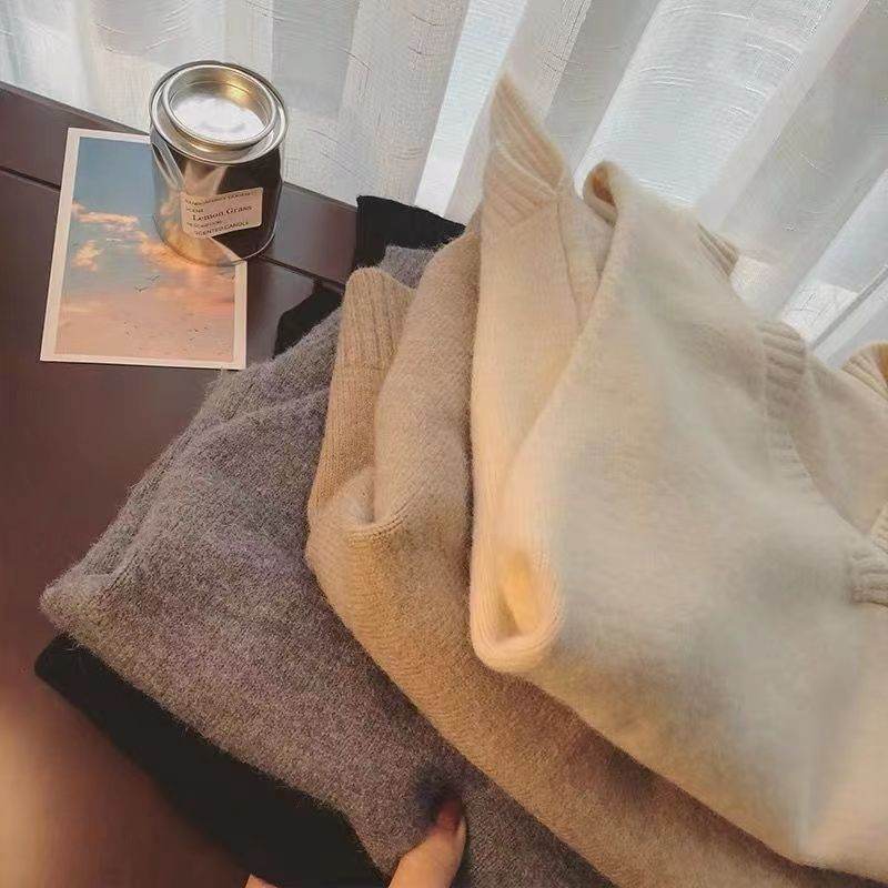 Inner Wear Sleeveless Knit Vest Collar Sweater Vest For Women - Mubimart