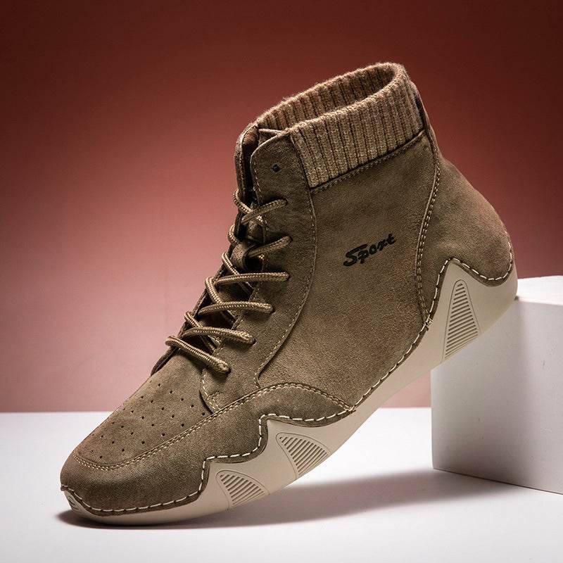 Men's High-top Lace-up British Style Shoes Men - Mubimart