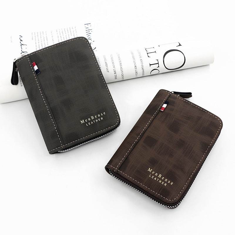 Business Retro Men's Short Wallet Clutch - Mubimart