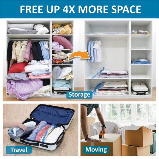 Transparent Vacuum Bag Clothing Compression Household Travel Thickened Plus-sized Quilt Storage Vacuum Organizing Folders - Mubimart