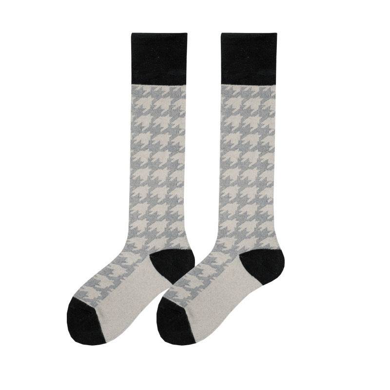 Women's High Tube Calf And Knee Pile Stockings Cotton Socks - Mubimart