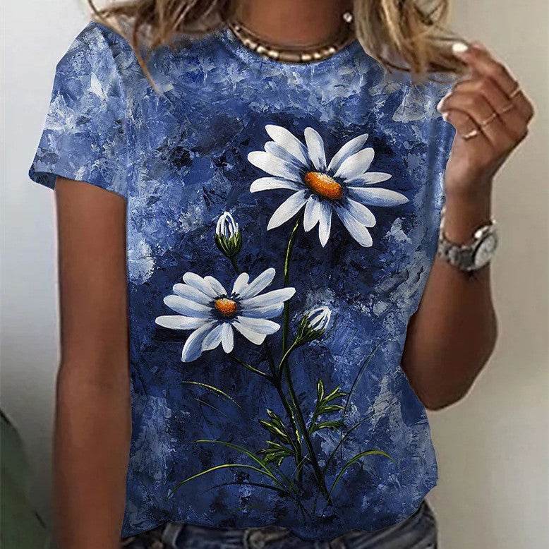 Printed Casual T-shirt For Women - Mubimart