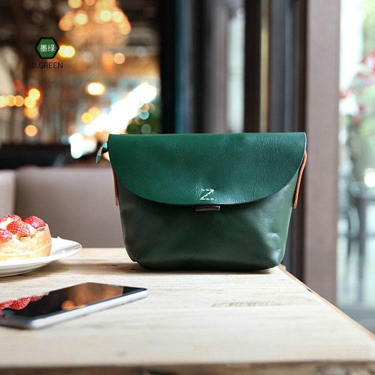 Handmade Retro Leather Messenger Bag For Women - Mubimart