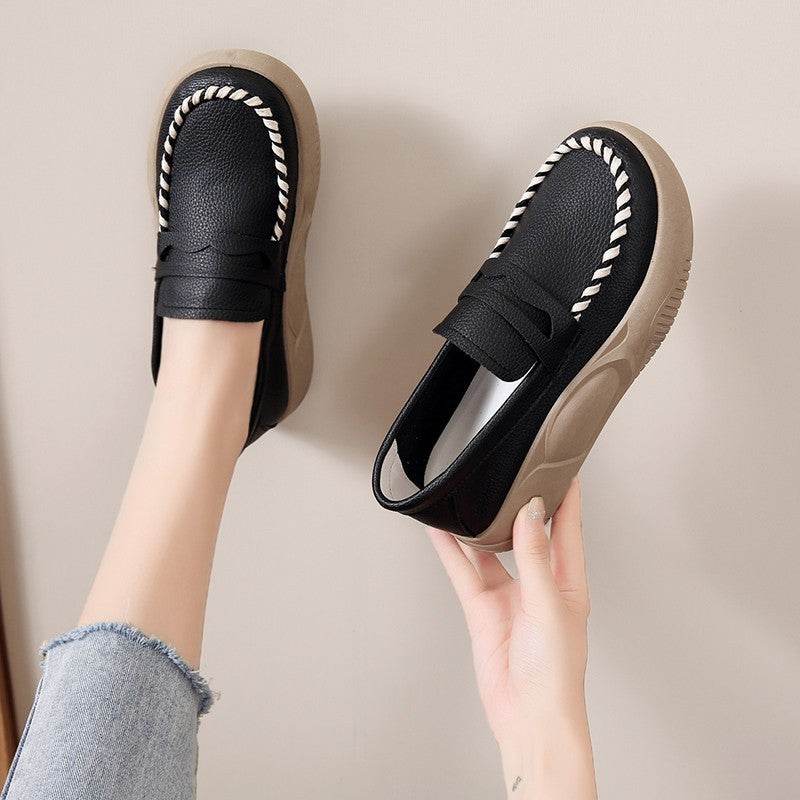 Women's Fashion Thick Bottom Soft Bottom Work Shoes - Mubimart