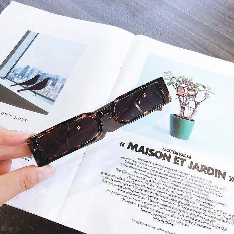 Rectangle Frame Fashion Sunglasses Women Hippie Vintage Designer Wholesale Bulk Shades Glass For Men And Women - Mubimart