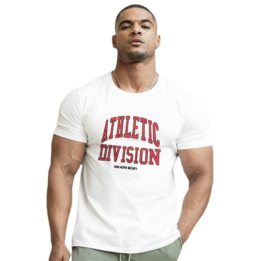 New Trendy Workout Short Sleeve T-shirt Men's ATHLETIC DIVISION - Mubimart