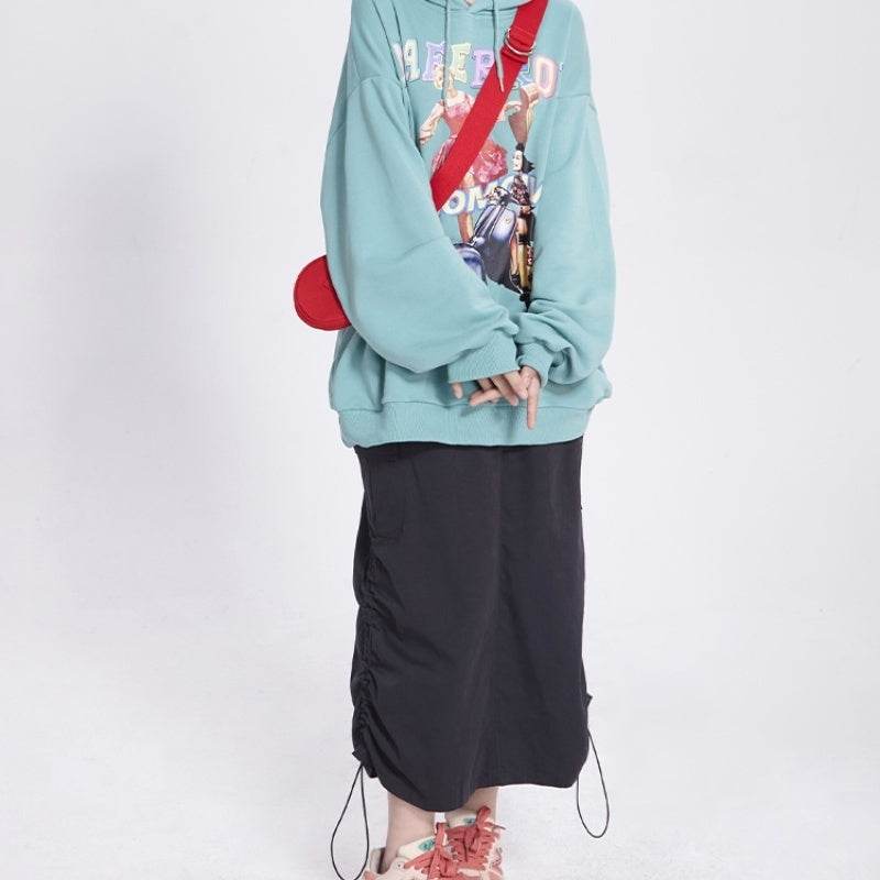Workwear Mid-length Skirt Women's Autumn And Winter Drawstring - Mubimart