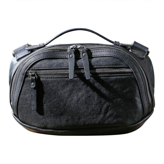 Mens Retro Casual Leather Shoulder Crossbody Bag - Mubimart
